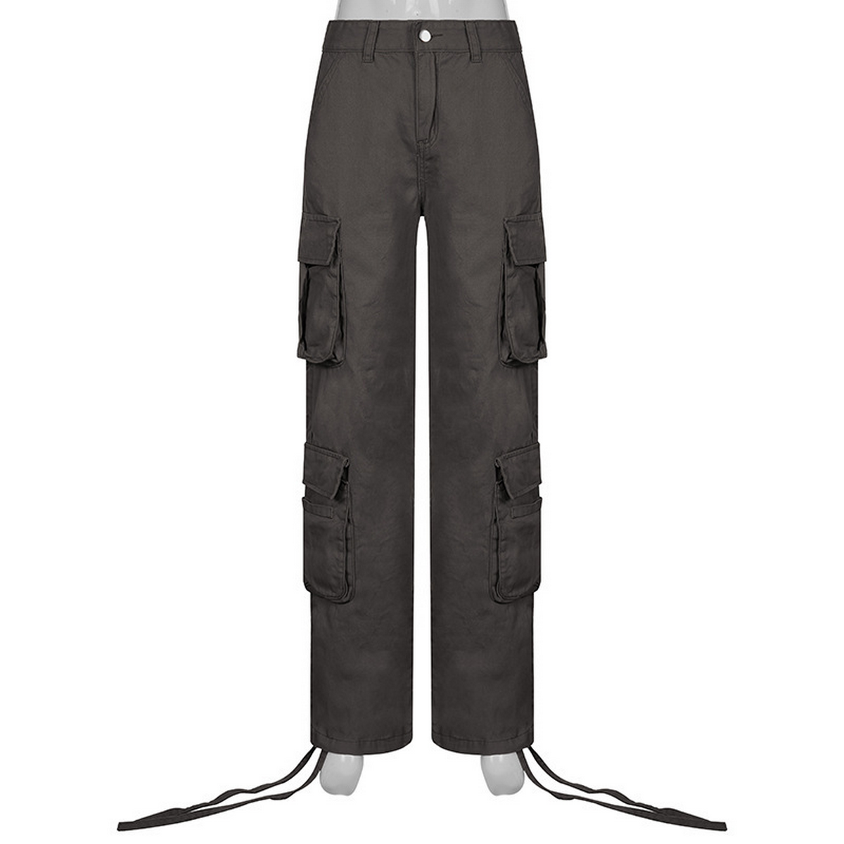 Urban Hip-Hop Washed Denim Cargo Pants