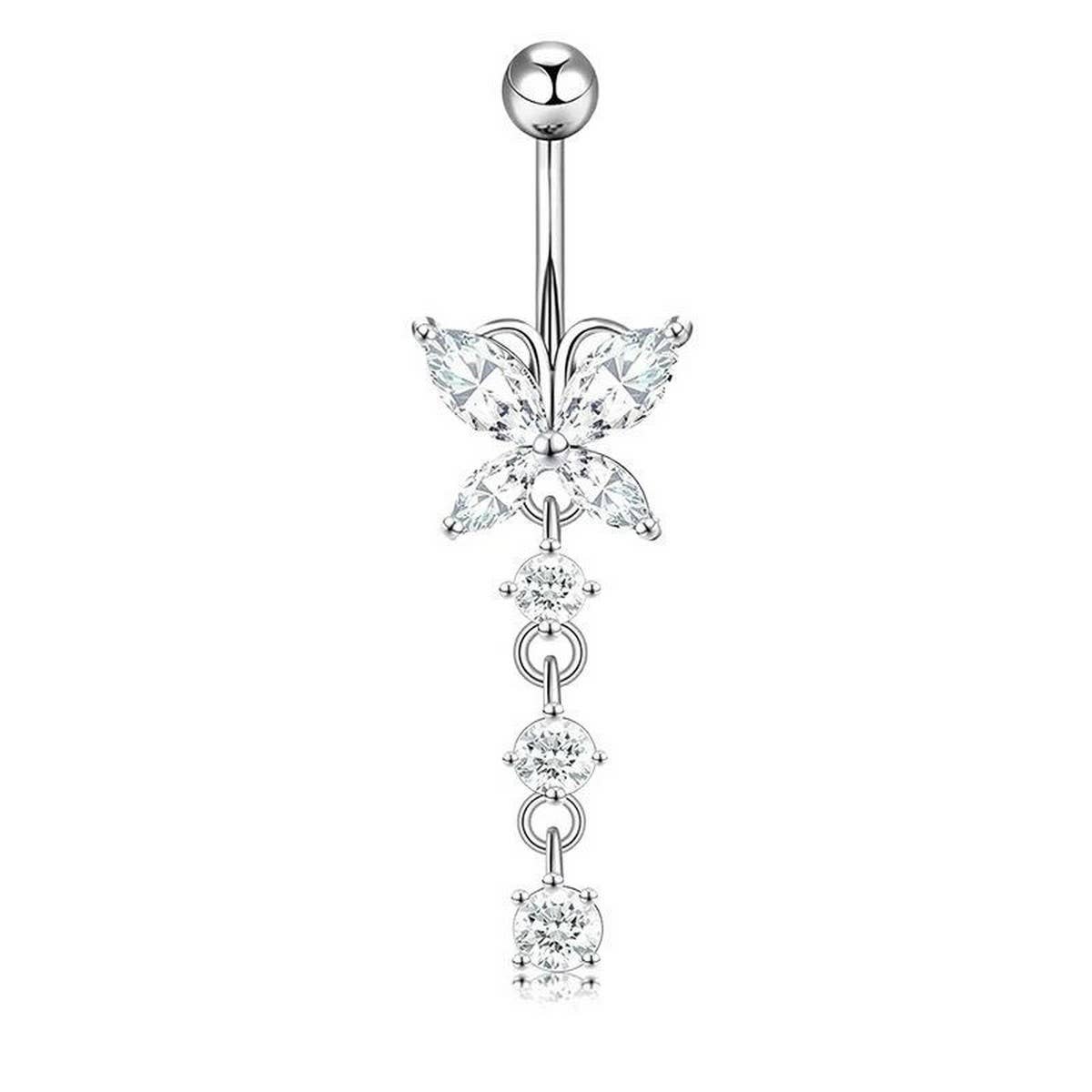 Butterfly CZ Belly Button Ring ??Body Piercing_CWMM9178
