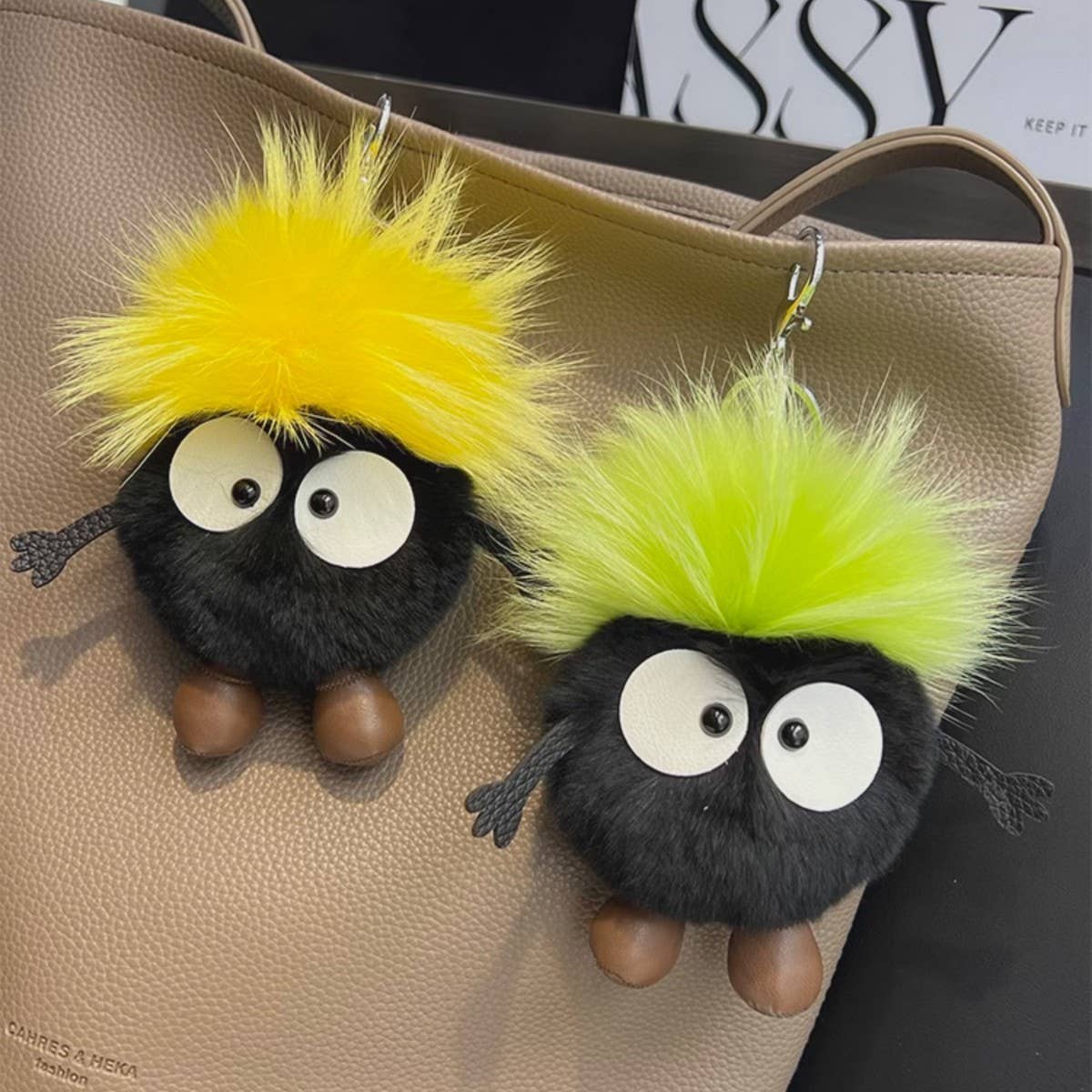 CUTE LITTLE COAL BRIQUETTES CAR KEYCHAIN PENDANT