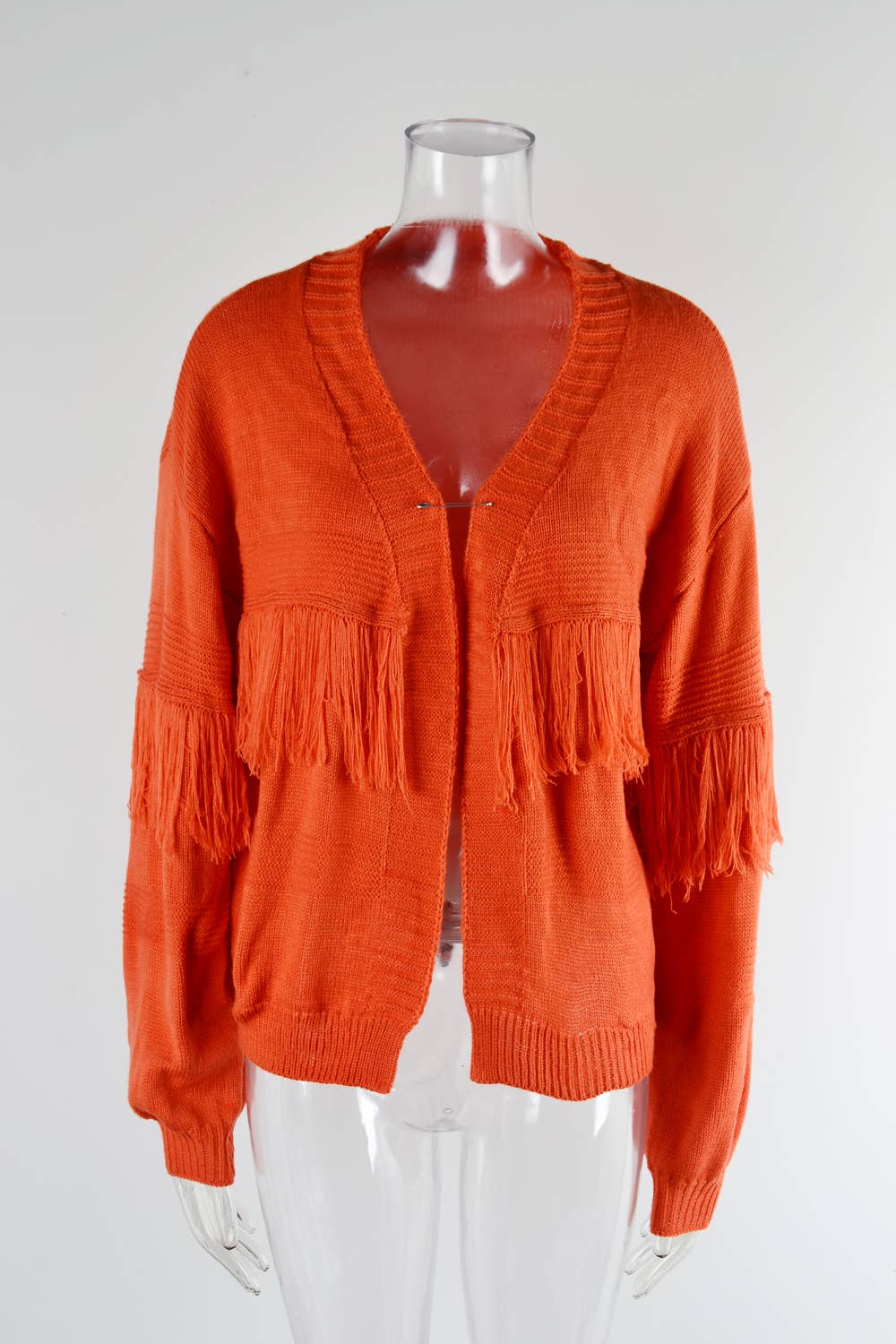 KNIT CARDIGAN FRINGE SWEATER CARDIGAN FOR WOMEN