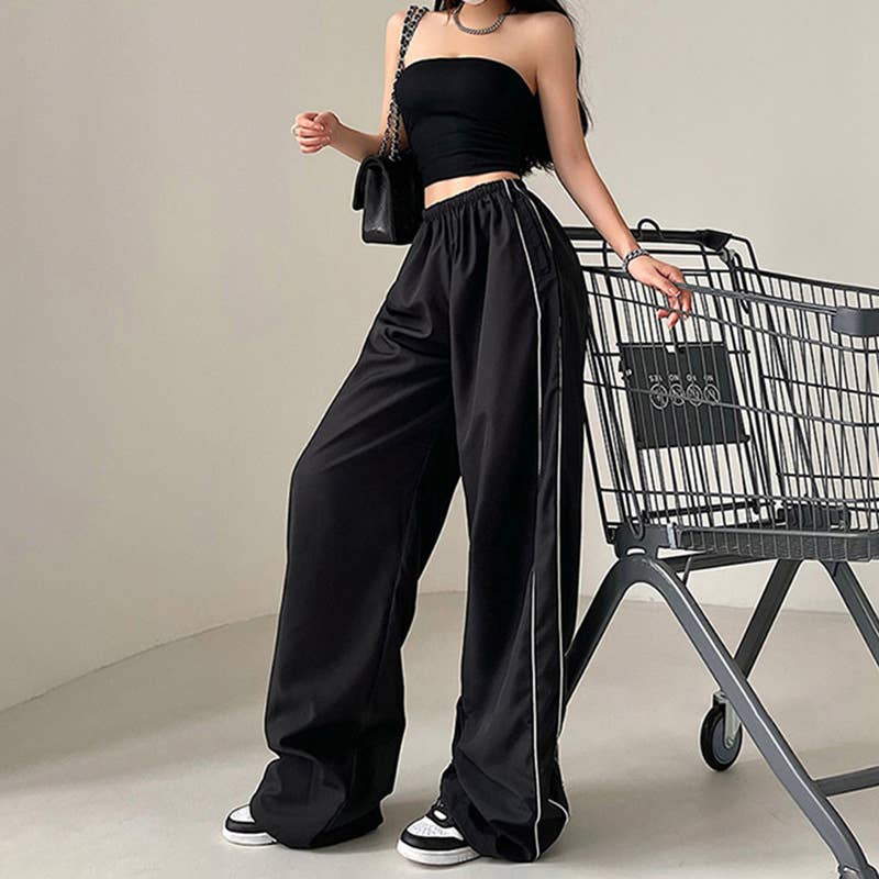 Loose striped hip-hop sportswear pants