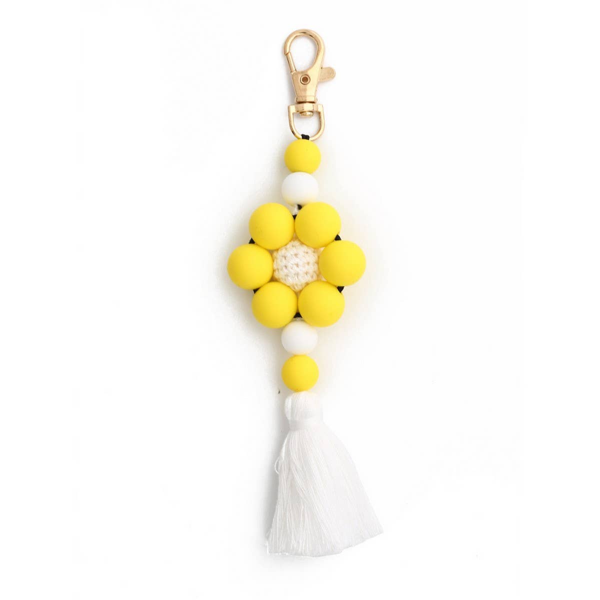 Beaded Tassel Bag Charm Creative Silicone Keychain_CWMM6864