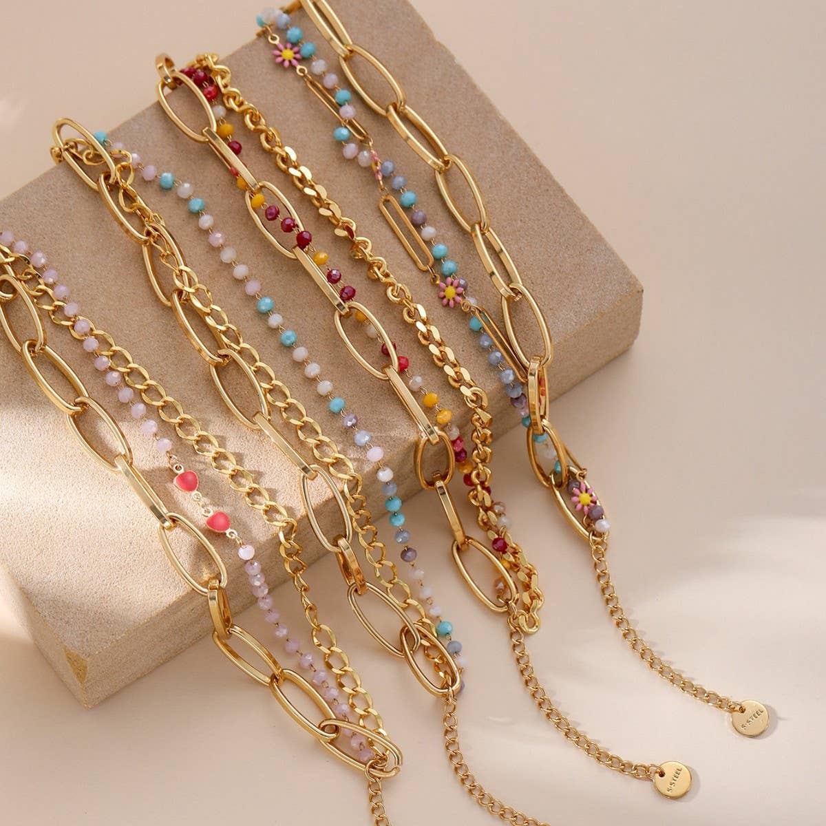 18K STAINLESS STEEL SPLICING CHAIN BRACELET