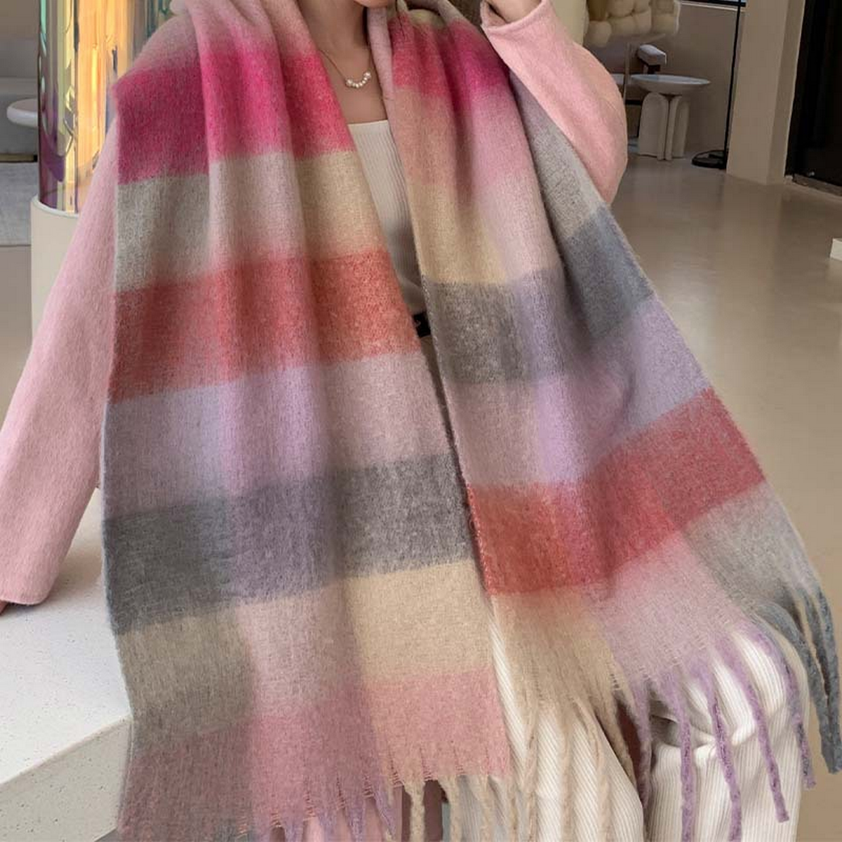 Plush AC Scarf ??Thick Soft Winter Wrap_CWASC2701