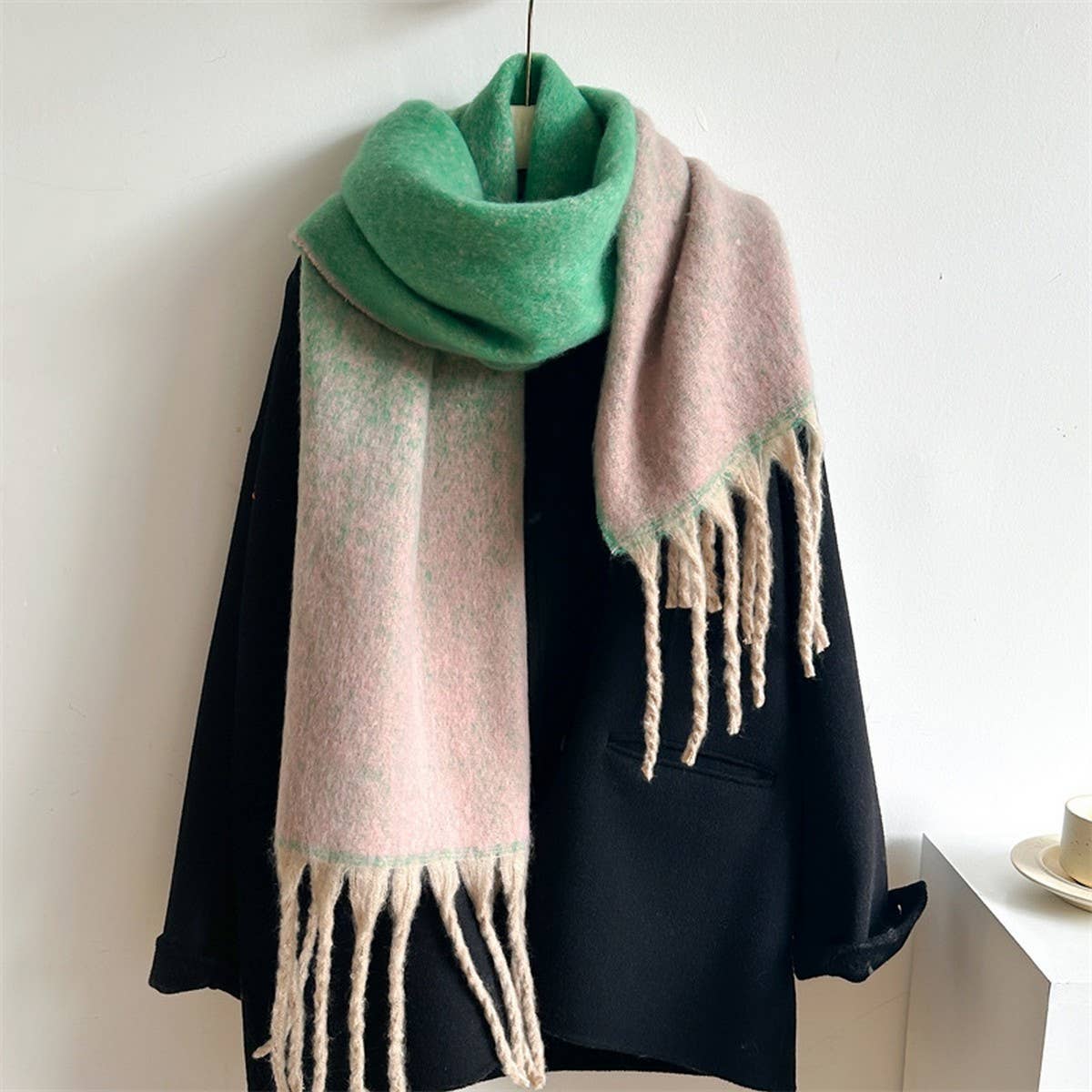 Thick Ombre Scarf Cashmere Touch Winter Shawl