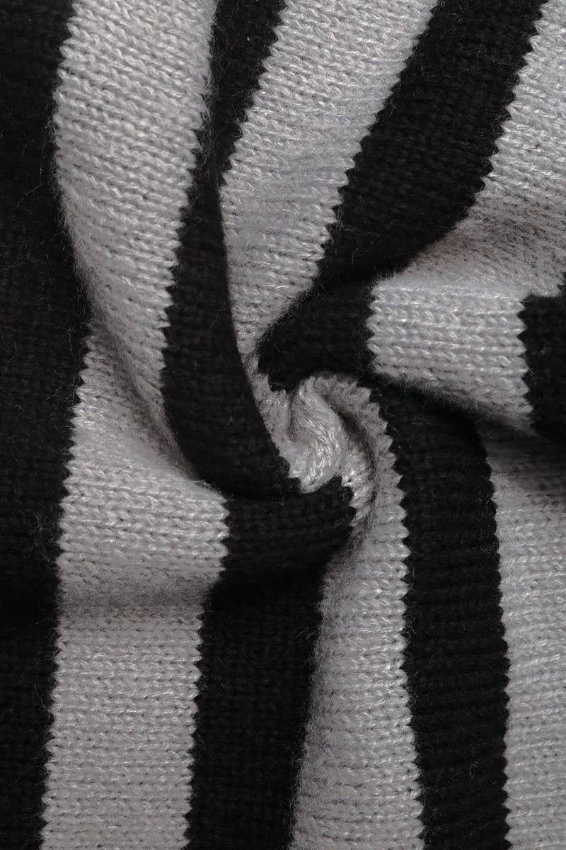 CWOSWL07129_VERTICAL STRIPED LAPEL KNITTED PULLOVER SWEATER