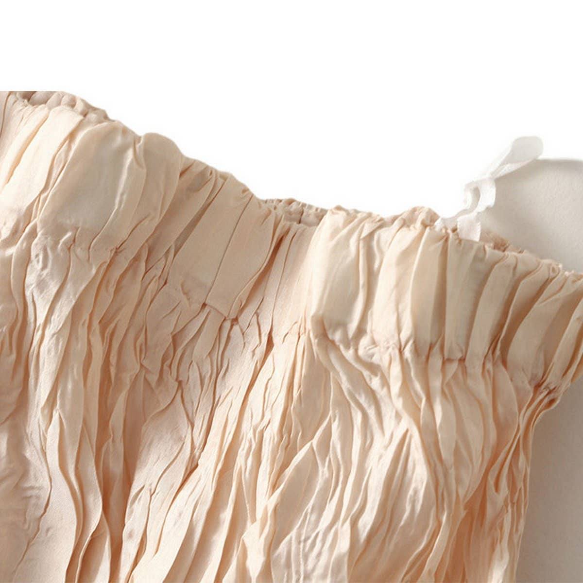 Loose Pleated A-Line Flared Casual Midi Skirt