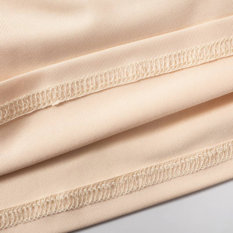 SLIM-FIT CROP SOLID COLOR FLARED PLEAT TOP