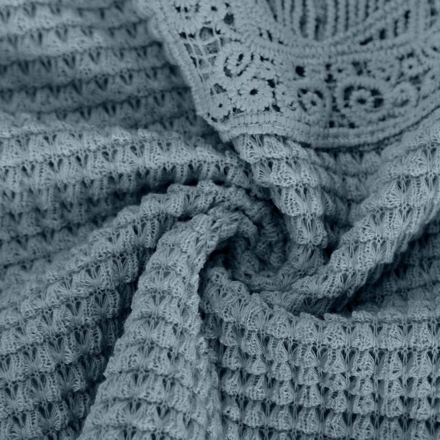 Solid-color teak lace patchwork top T-shirt