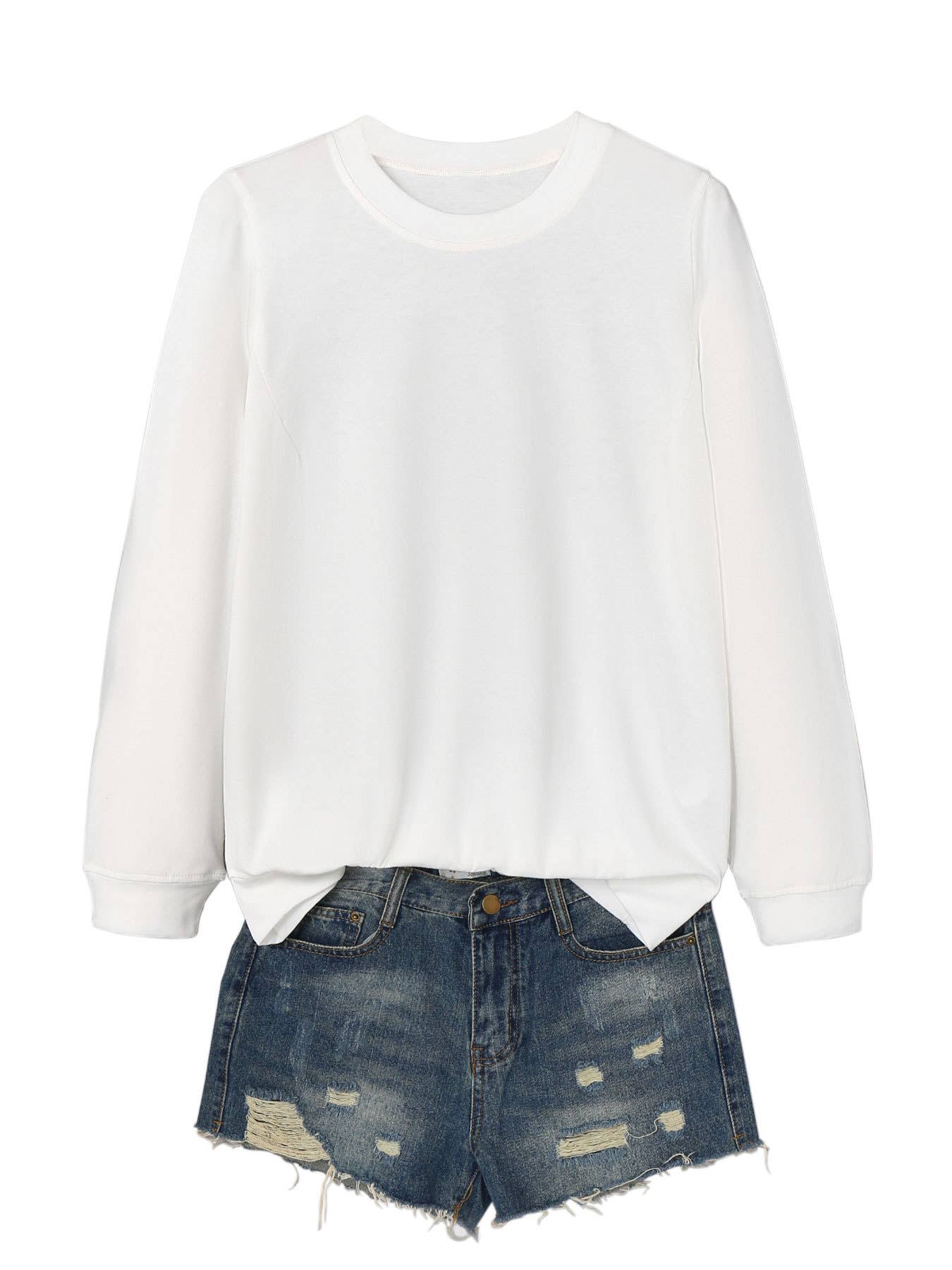 SOLID COLOR CASUAL CREWNECK COMFORTABLE T-SHIRT