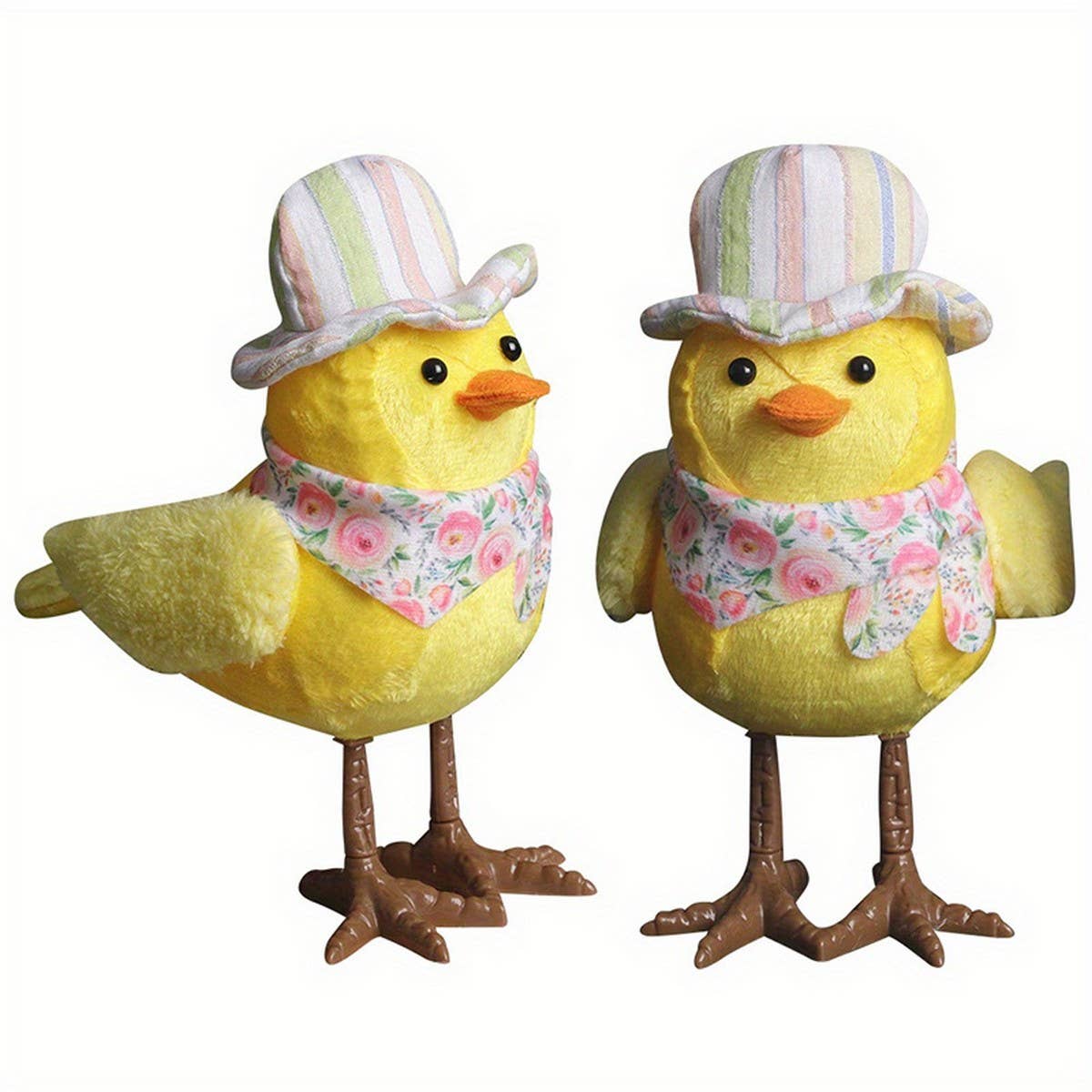 EASTER COUPLE LIGHTED YELLOW HOODED BIRD ORNAMENTS