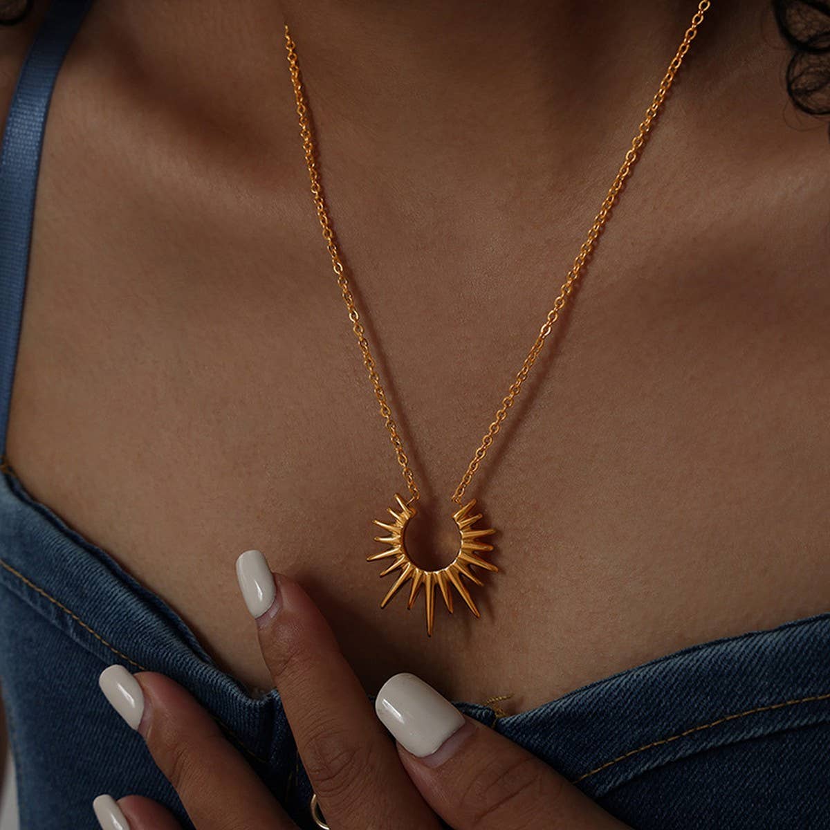 SUNFLOWER TITANIUM STEEL NECKLACE JEWELRY