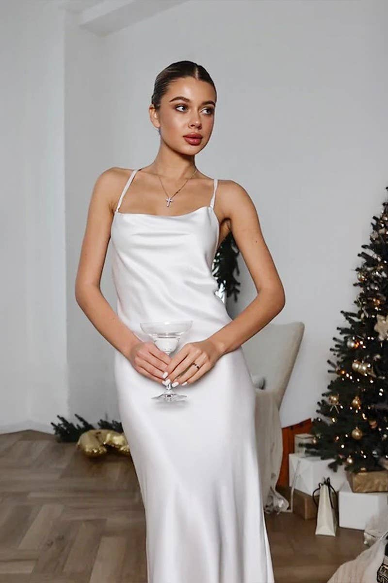 CWDMD5262_SATIN SLIM FIT TIE-BACK CAMI MAXI DRESS