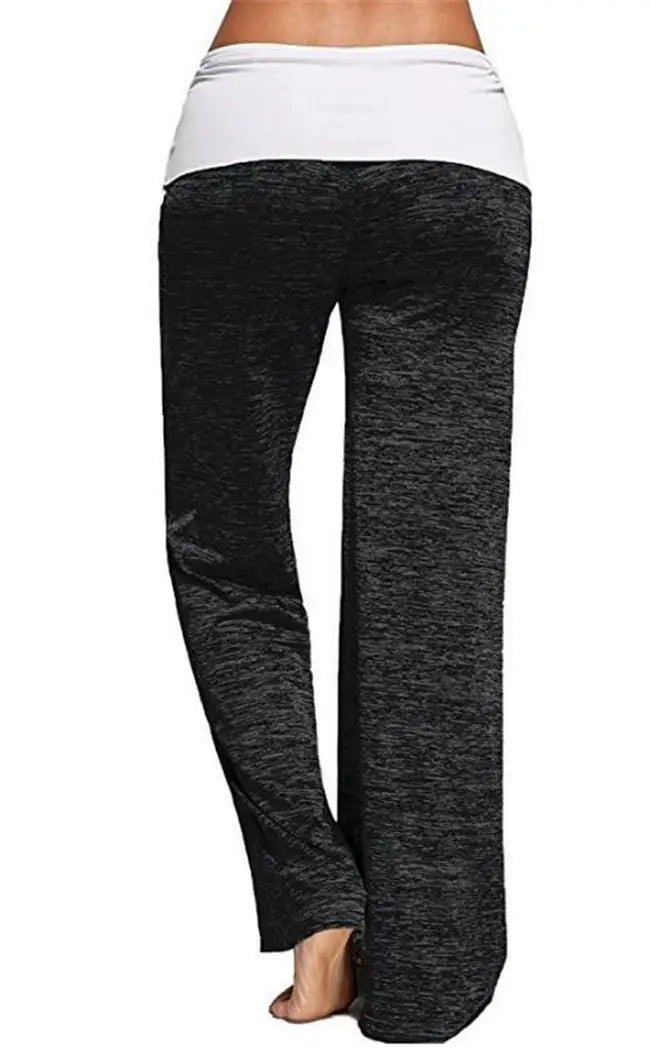 YOGA QUICK-DRYING COLOR CONTRAST LACE-UP PANTS