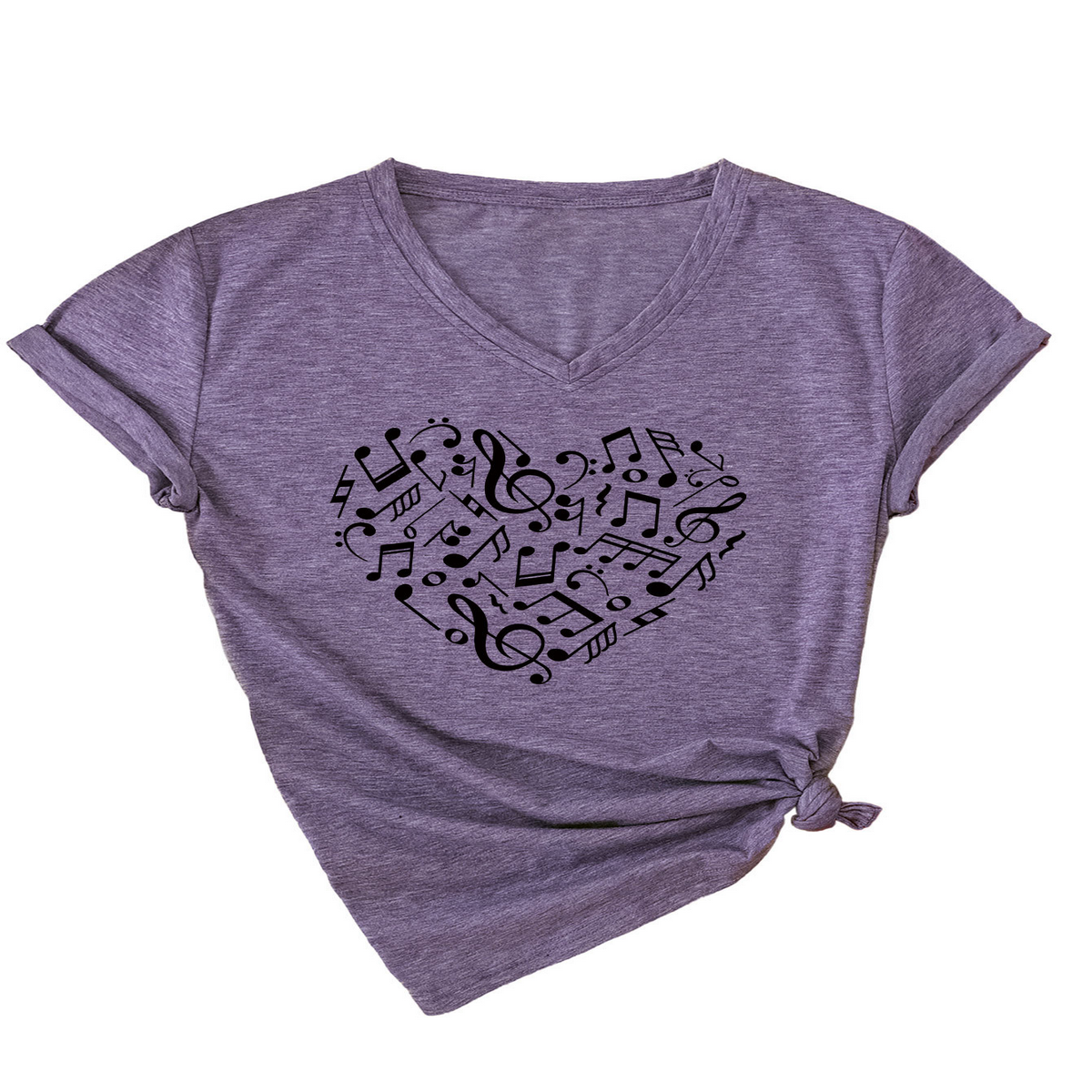 Heart and Music V-Neck T-Shirt ? Relaxed Fit