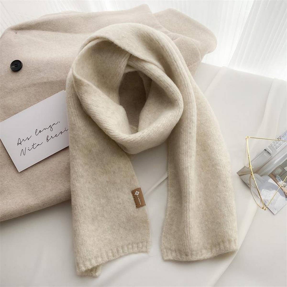 Soft Knit Neck Scarf - Faux Cashmere Winter Wrap_CWASC1260
