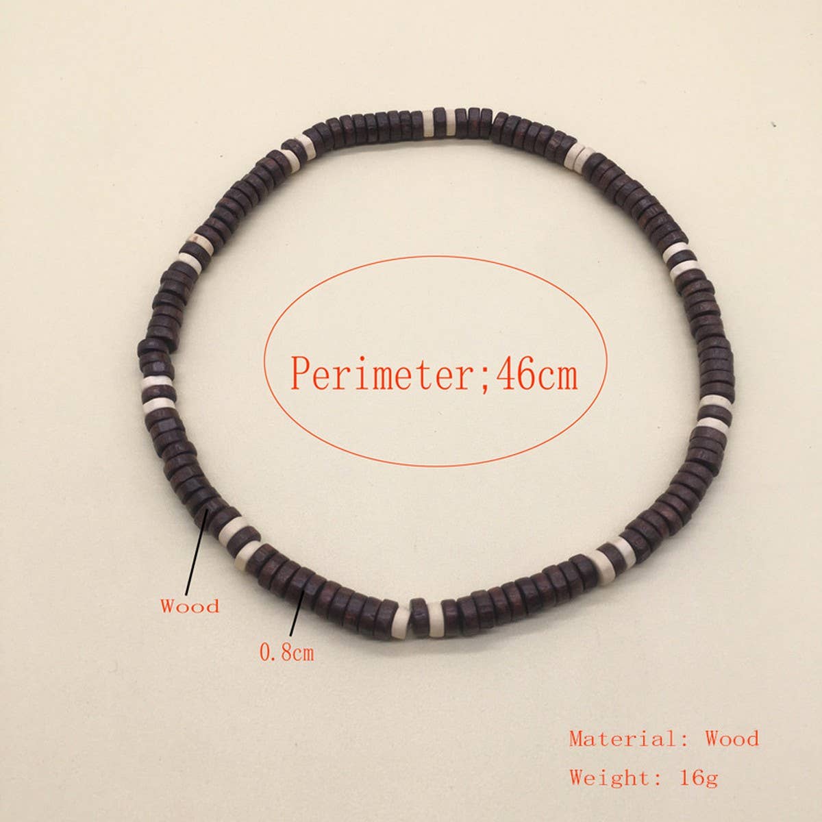 BOHEMIAN VINTAGE WOODEN BEAD NECKLACE_CWMM4728