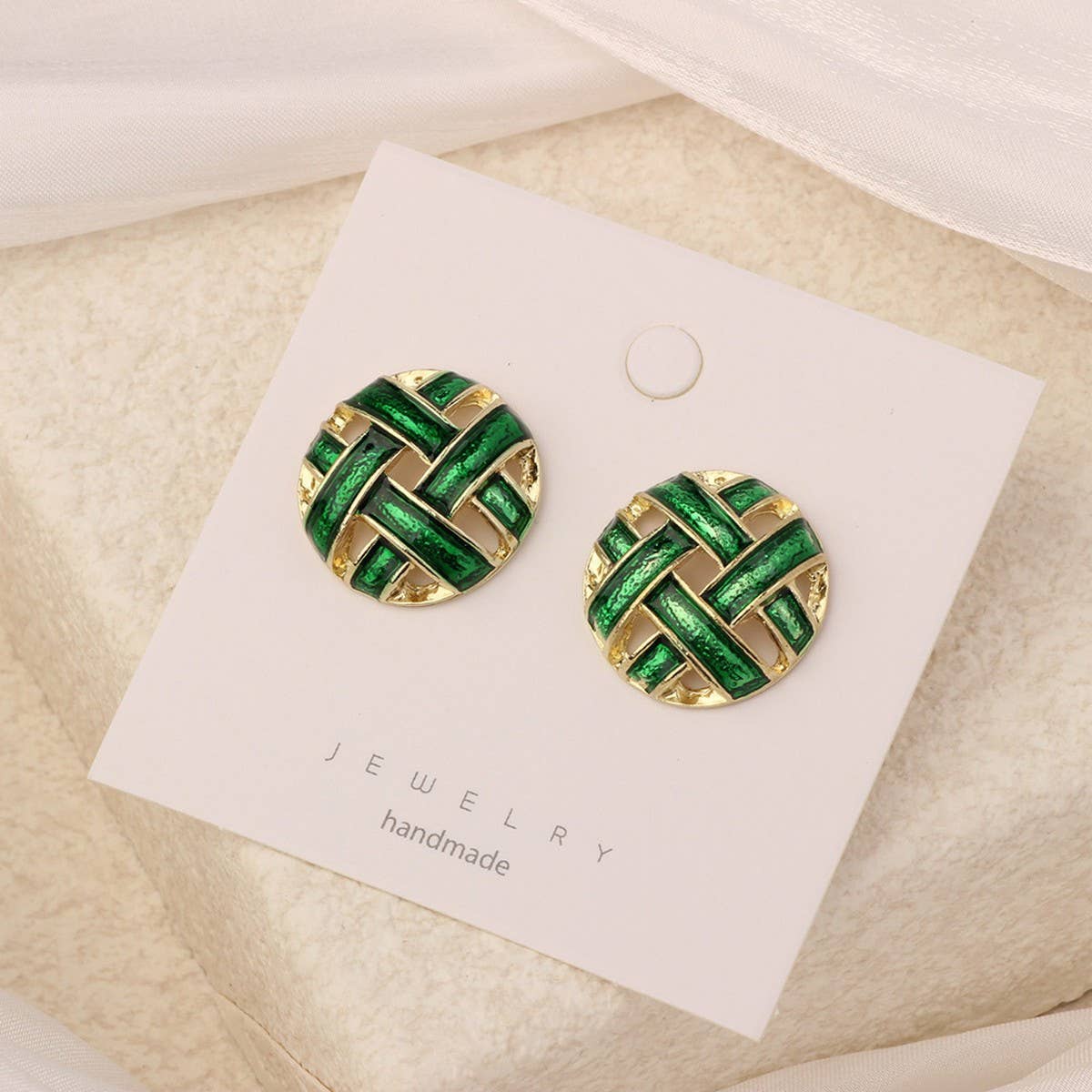 NEW SIMPLE HOLLOW GRID FOUR-LEAF EARRINGS