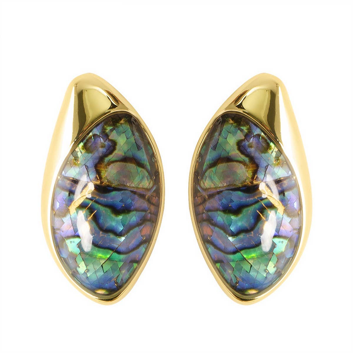FASHIONABLE COLORFUL ABALONE EARRINGS WITH PEARLS