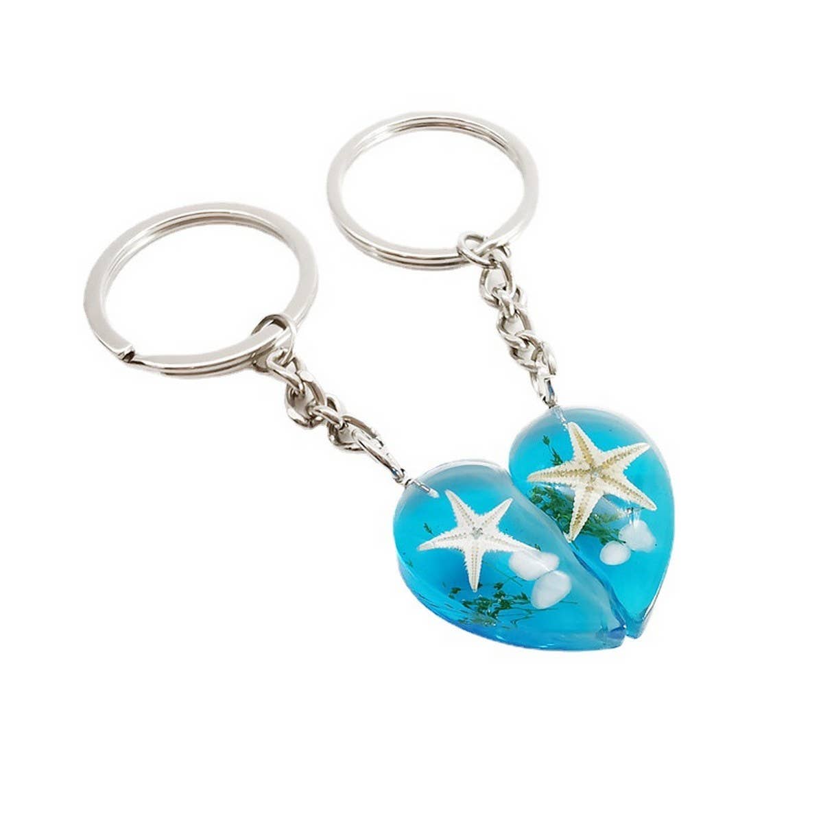 CREATIVE NEW COUPLE STARFISH KEYCHAIN PENDANT