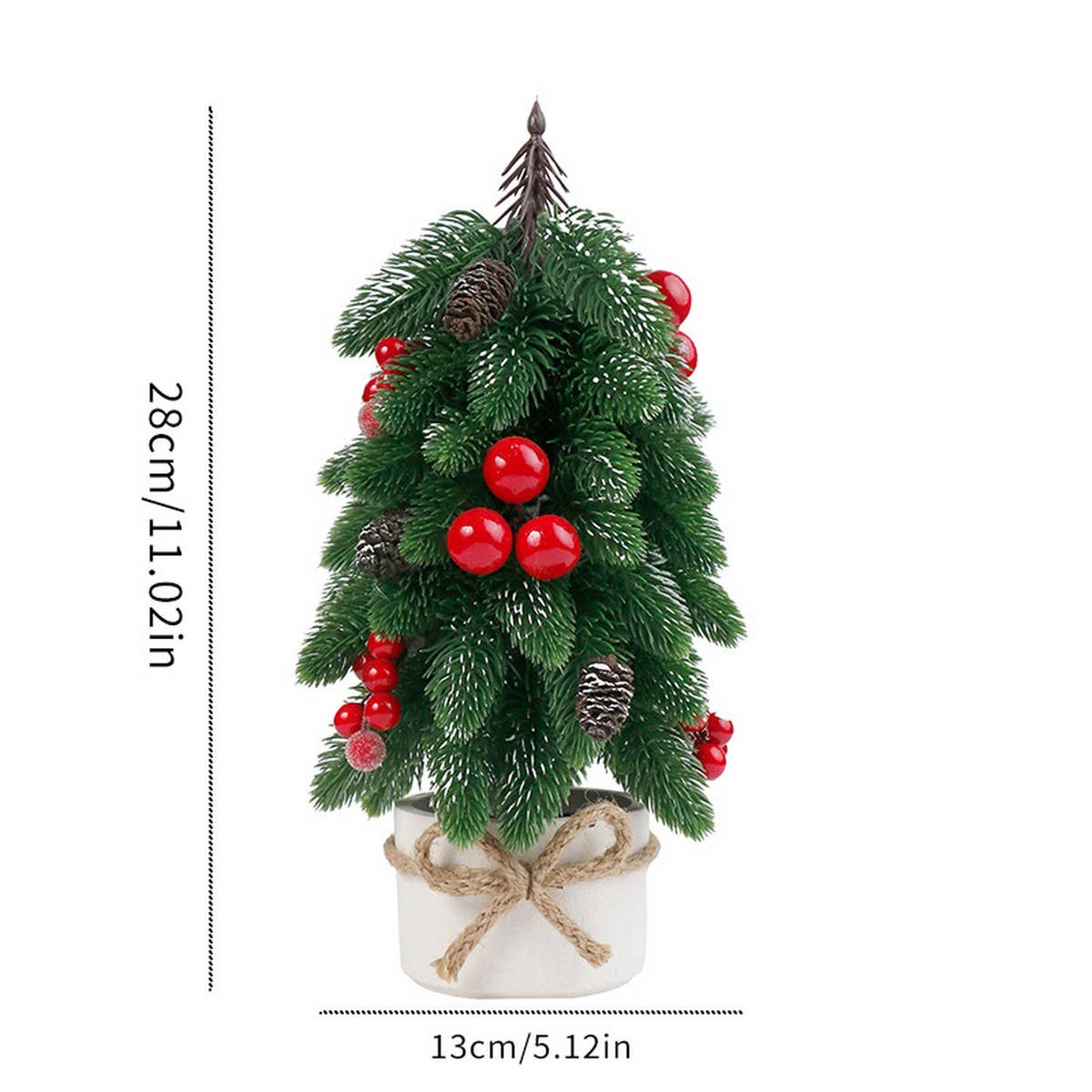 Mini Pinecone & Red Berry Christmas Table Decor_CWMM9888