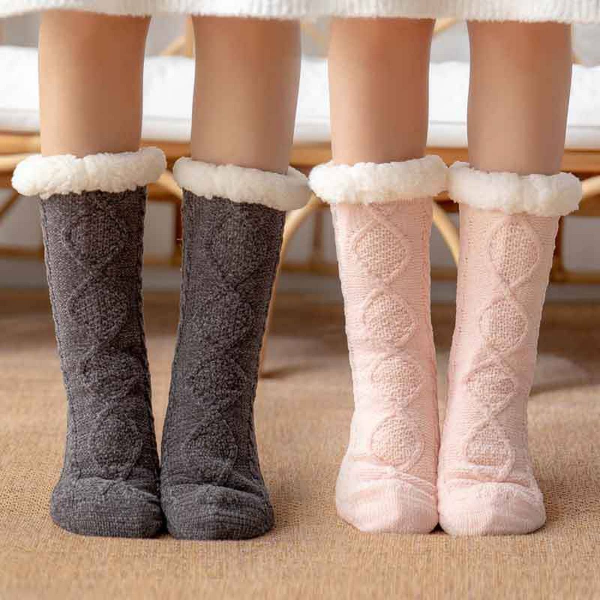 THERMAL LEG WARMERS PLUSH INDOOR SLIPPERS