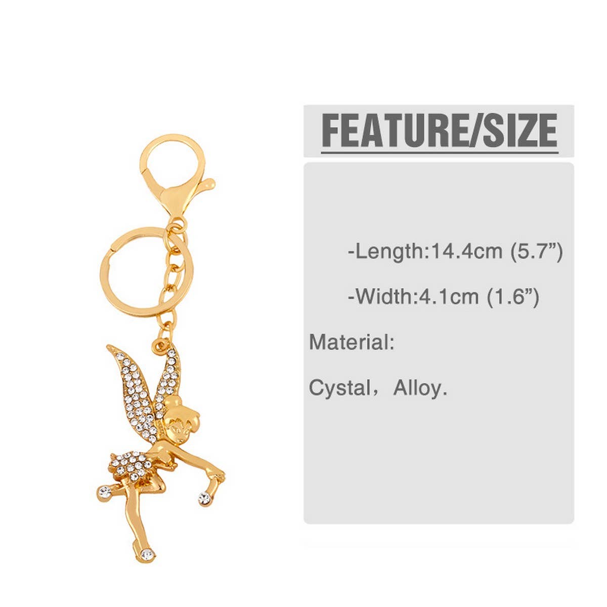 ANGEL FAIRY DIAMOND KEYCHAIN PENDANT_CWAJE0963
