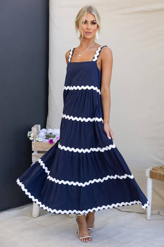 SIMPLE SEXY RIPPLE TOP OVERSIZED SWING SLIP DRESS