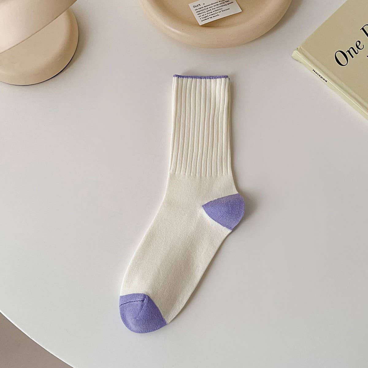 CWMS2507_AUTUMN AND WINTER COLOR MATCHING MID-CALF SOCKS