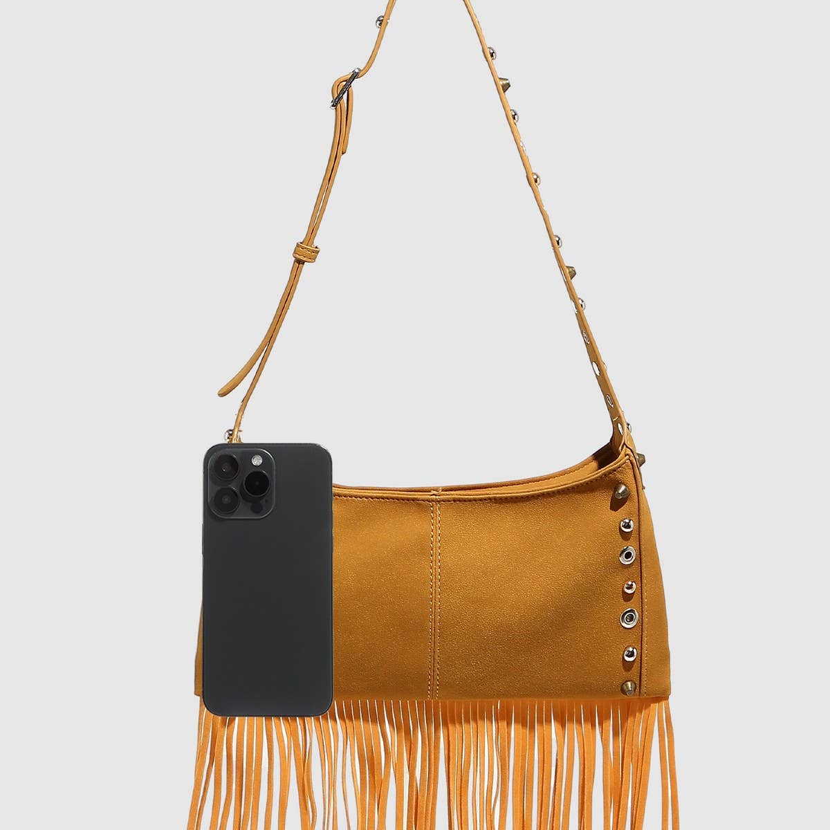 Boho Punk Studded Fringe Crossbody Bag_CWAB5685