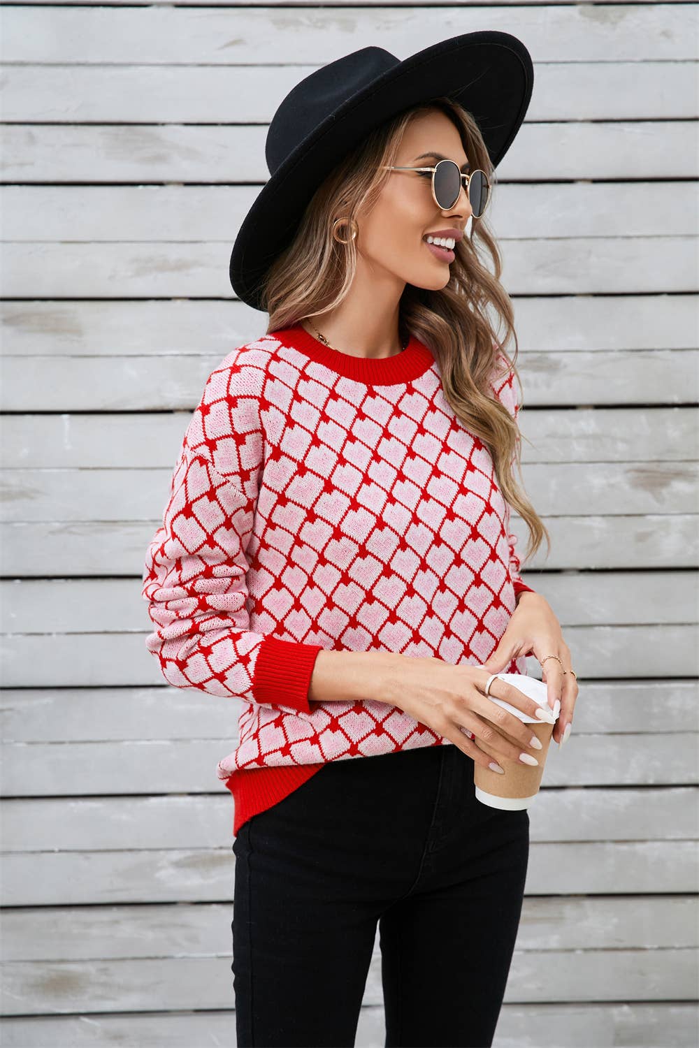 VALENTINE'S DAY CREW NECK PULLOVER SWEATER