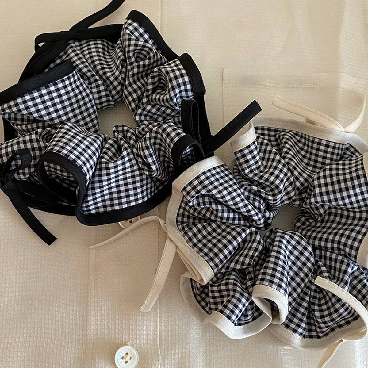 PLAID RIBBON BOW FABRIC HAIRBAND HAIR ACCESSORIES_CWAHA4040