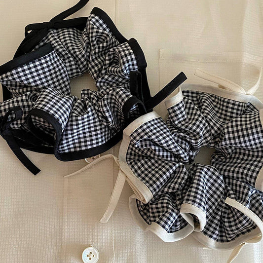 PLAID RIBBON BOW FABRIC HAIRBAND HAIR ACCESSORIES_CWAHA4040