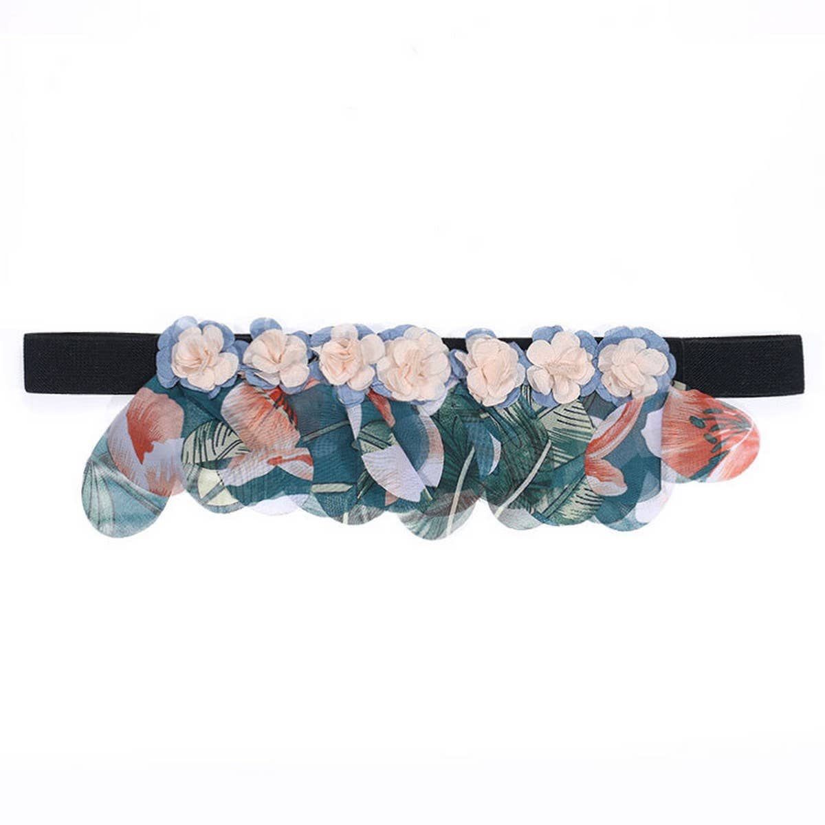 Floral Elastic Waist Belt for Women ?Handmade Chic