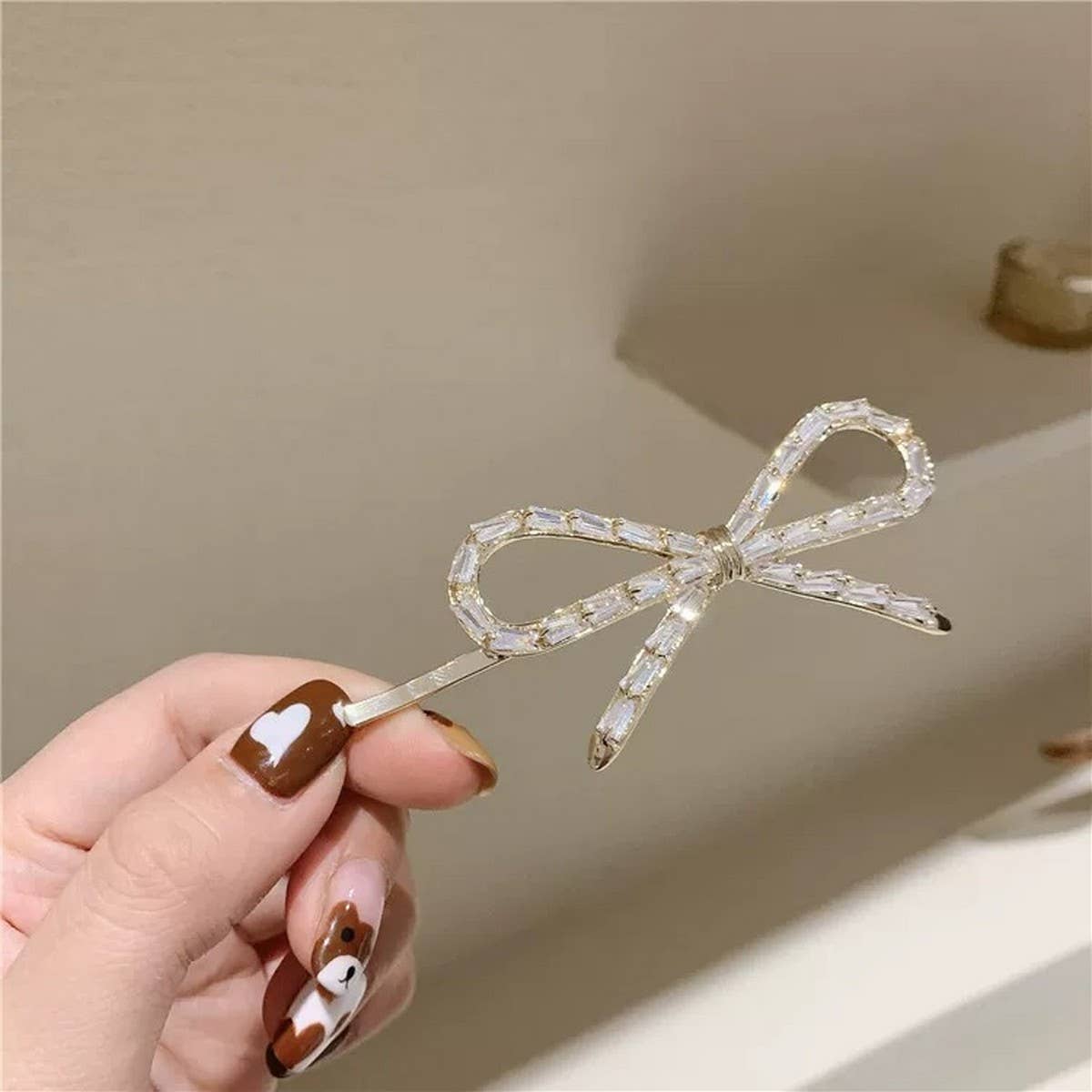 Rhinestone Bow Hair Pin for Girls or Ladies