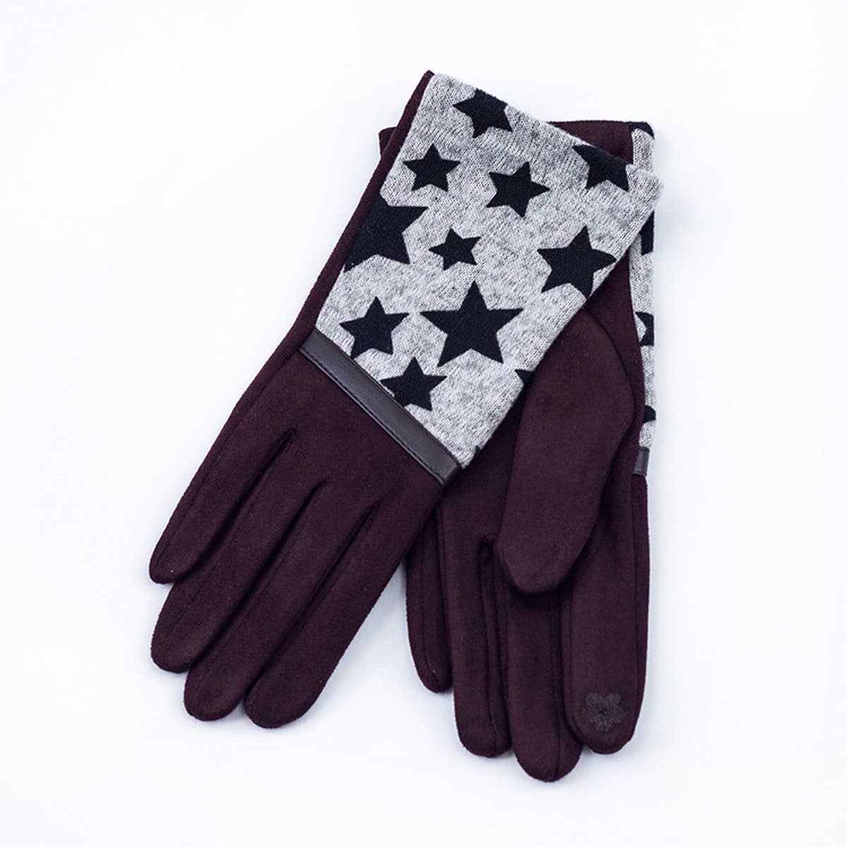FASHIONABLE WARM STAR PLAID GLOVES_CWAG0076