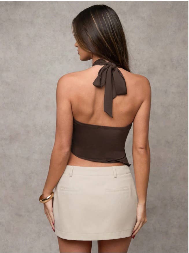 Fashion pure desire wind V-neck halter vest