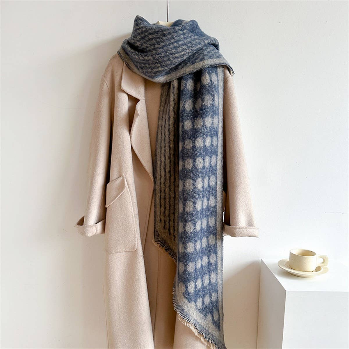 Polka Dot Loop Scarf ??Thick Warm Winter Shawl_CWASC0979