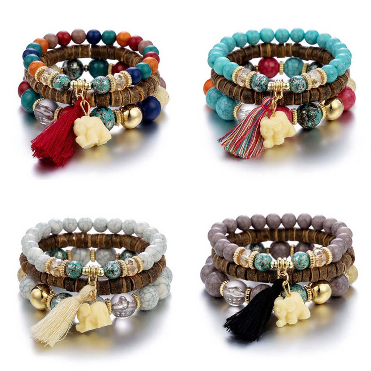 STYLISH ELEPHANT TASSEL MULTI-LAYER BRACELET_CWASC0691