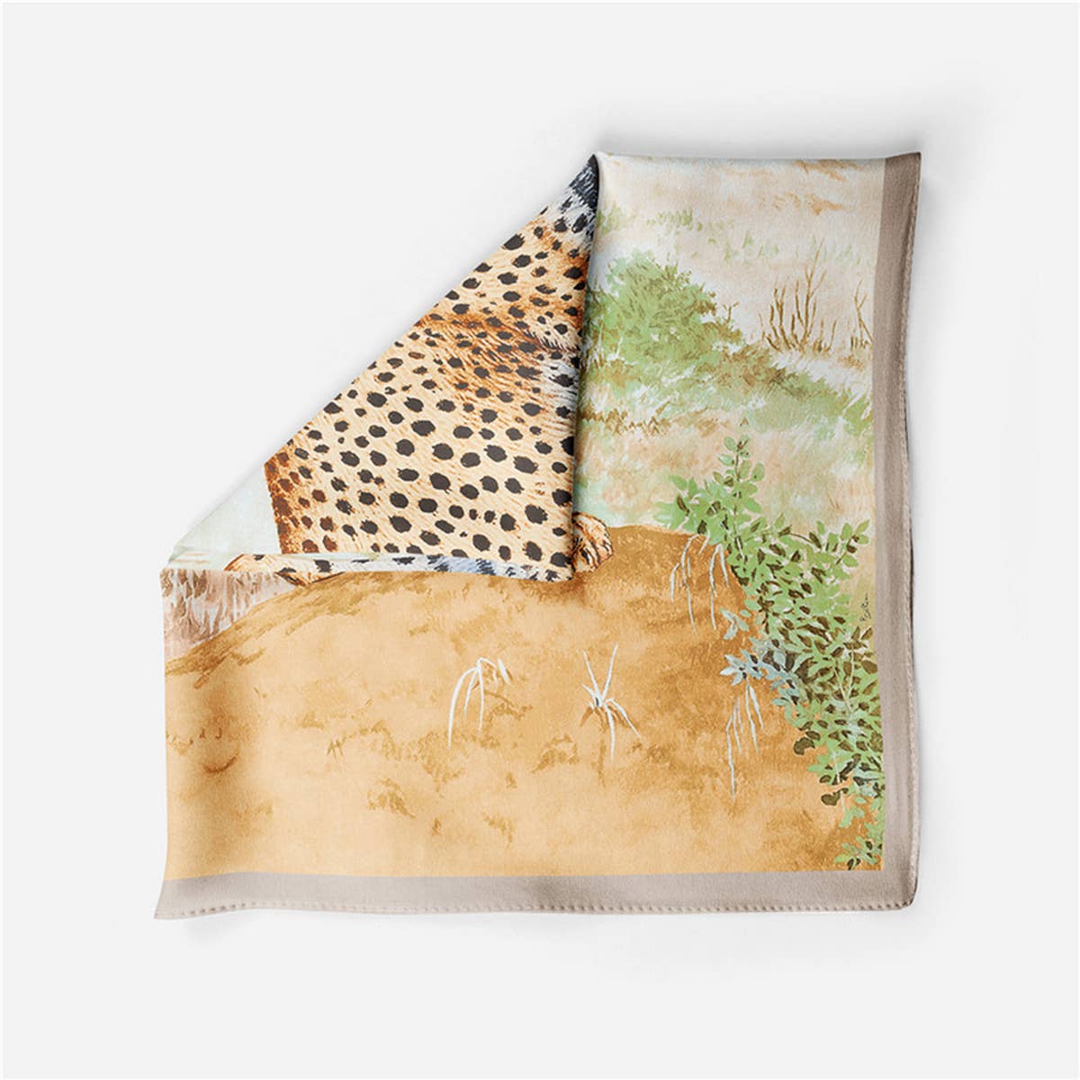 Cheetah Print Scarf - Fashion Square Wrap_CWASC0649