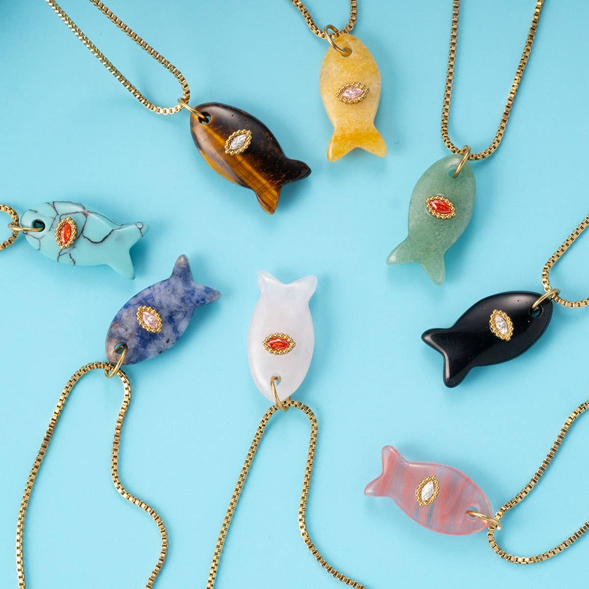 Minimal Fish Pendant Necklace for Beach