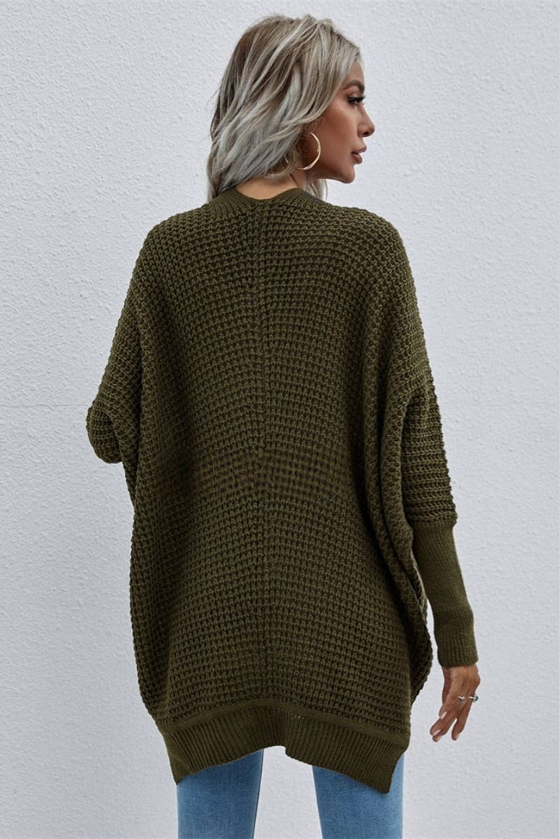 CWOCAL372 Oversized Open Front Casual Cardigan Sweater