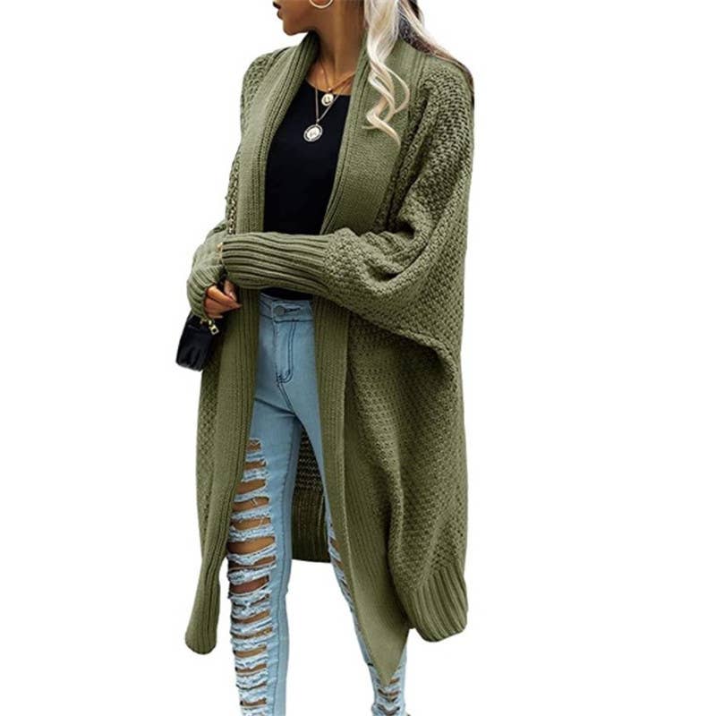LONG CARDIGAN BATSLEEVE SWEATER COAT