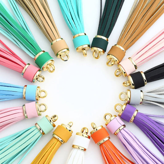 Leather Fringe Keychain, PU Tassel Bag Charm_CWAB5007