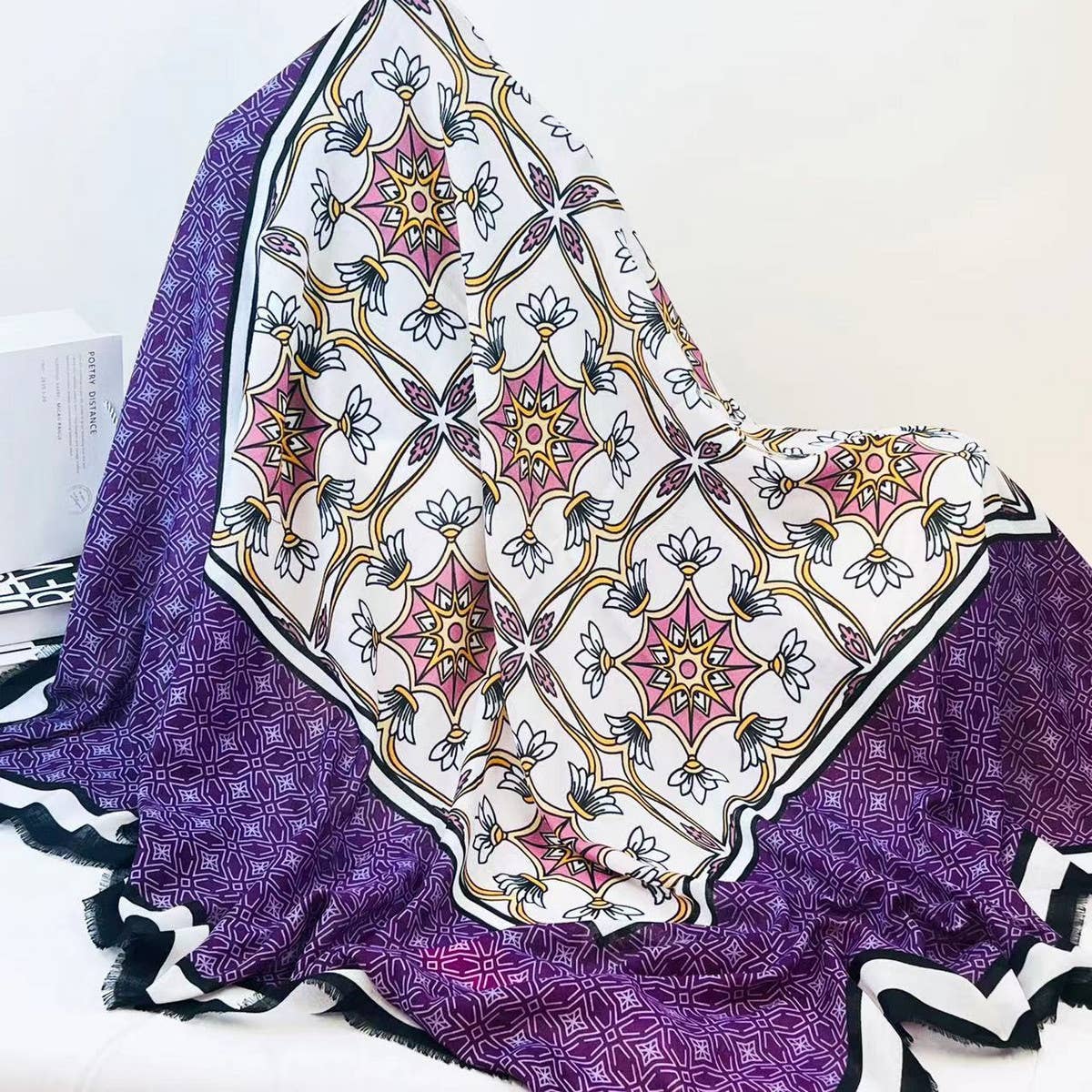 Geometric Commuter Scarf ? Large Lightweight Wrap