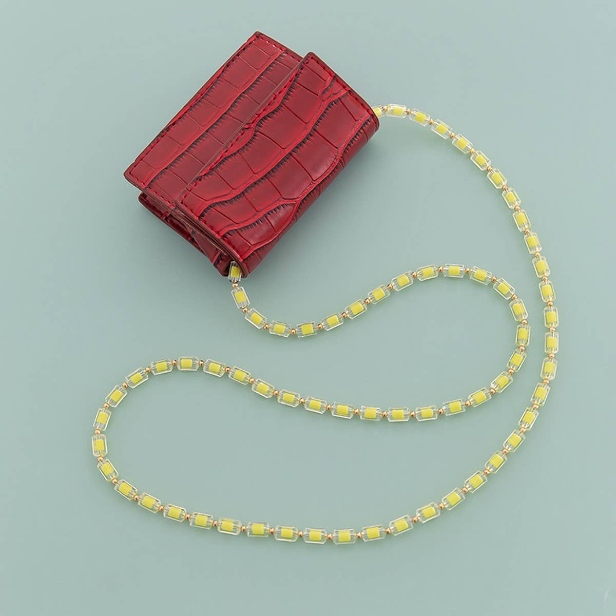 Rainbow Bead,Long Beaded Chain Bag Strap_CWMM5114