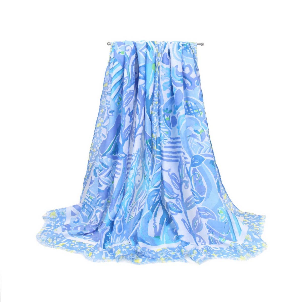 UV Protection Silk Scarf - Floral Beach Shawl