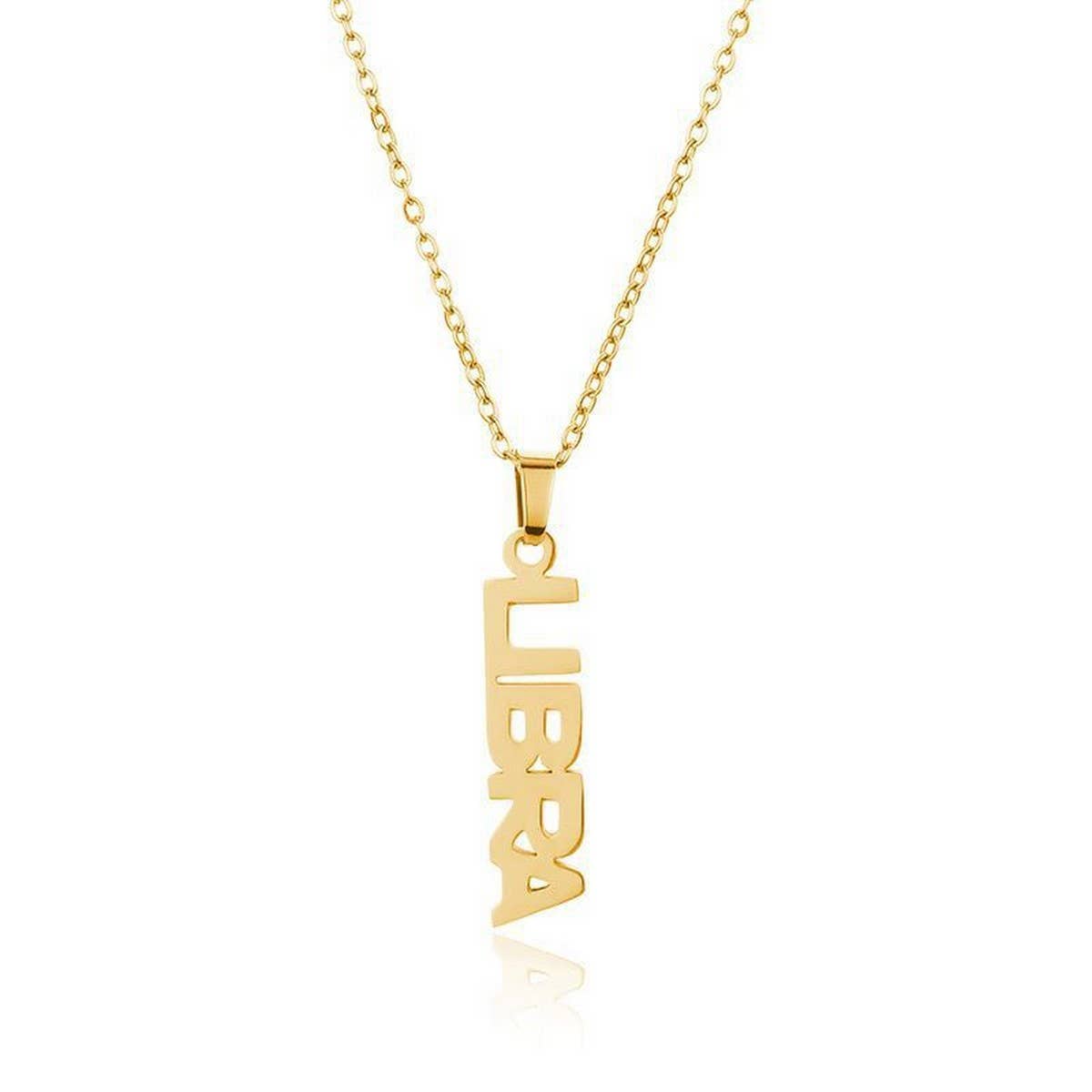 CLAVICLE CHAIN TWELVE ZODIAC TITANIUM NECKLACE