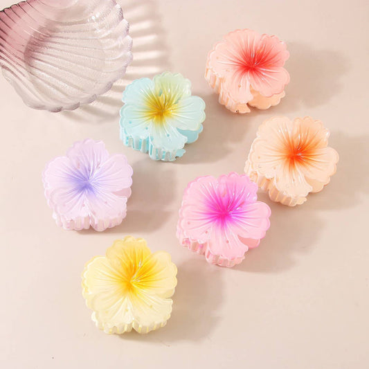 Gradient Flower Hair Claw - Elegant Summer Style