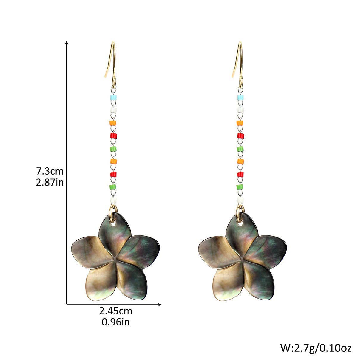 FASHIONABLE TEARDROP-SHAPED SHELL METAL EARRINGS
